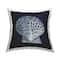Stupell Industries Distressed Navy and White Scallop Shell Throw Pillow 18" x 18"